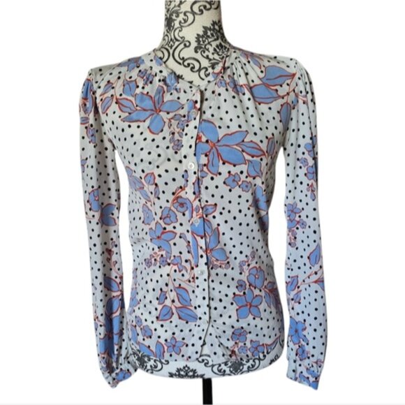 Veronica Beard Ashlynn Floral Silk Blouse size 4 - Picture 2 of 15